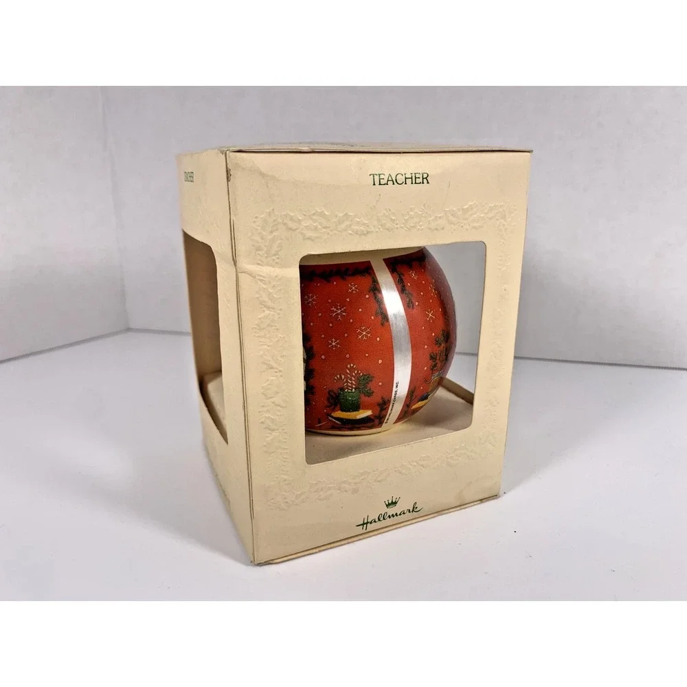 Hallmark 1981 Vintage Special Teacher Ornament‎ Satin Ball